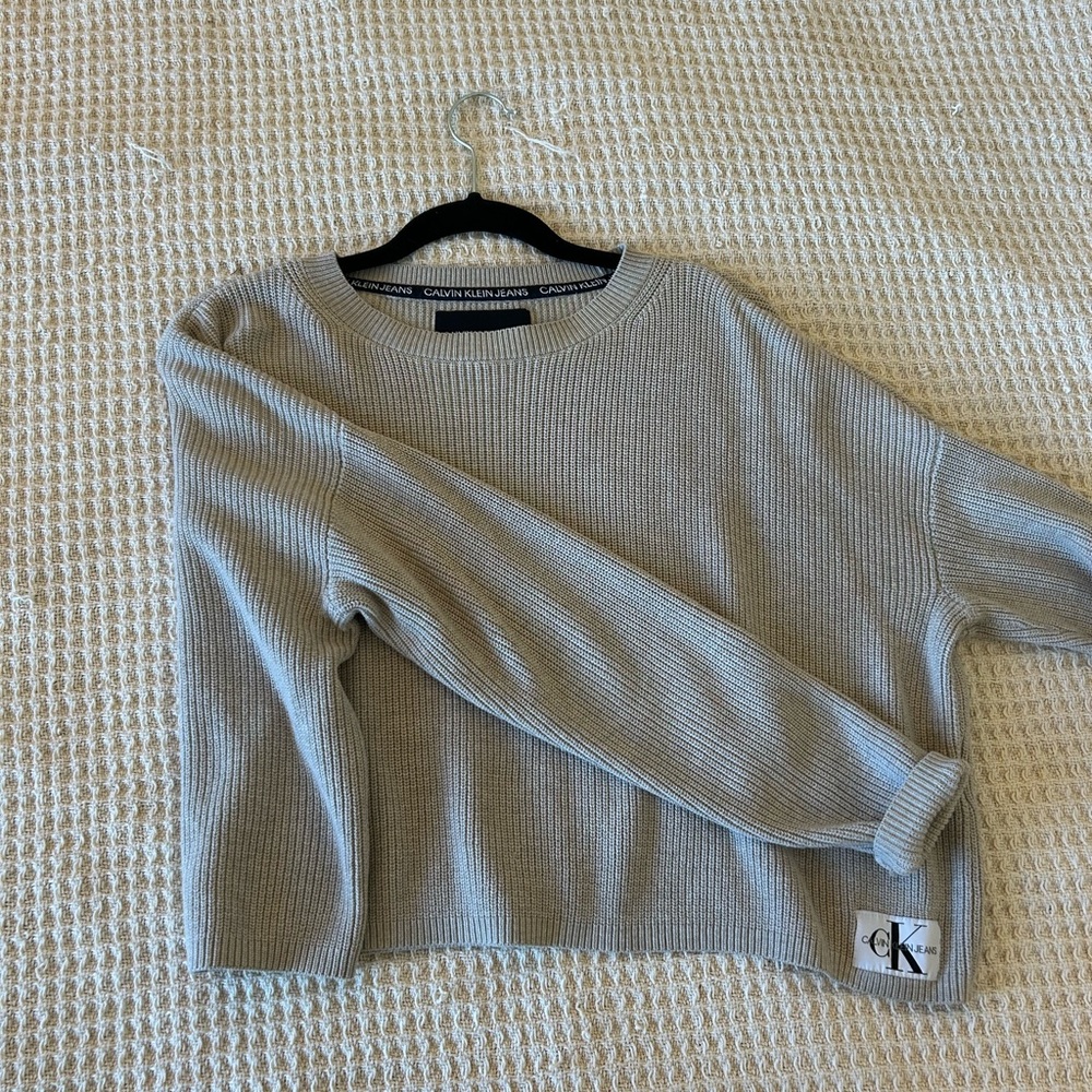 Calvin Klein Jeans Beige Crew Neck Sweater